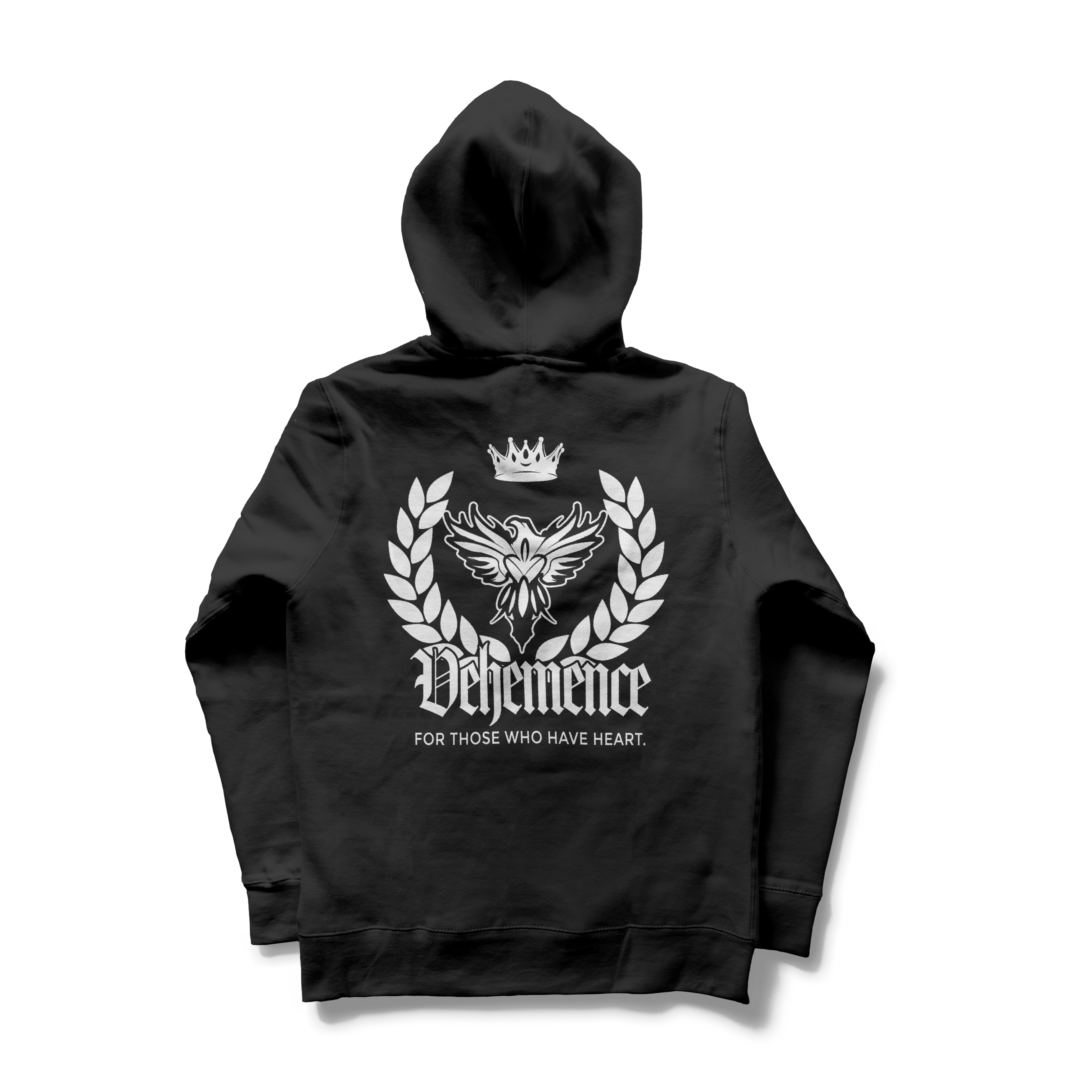 Black hoodie with white logo