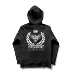 Black hoodie with white logo